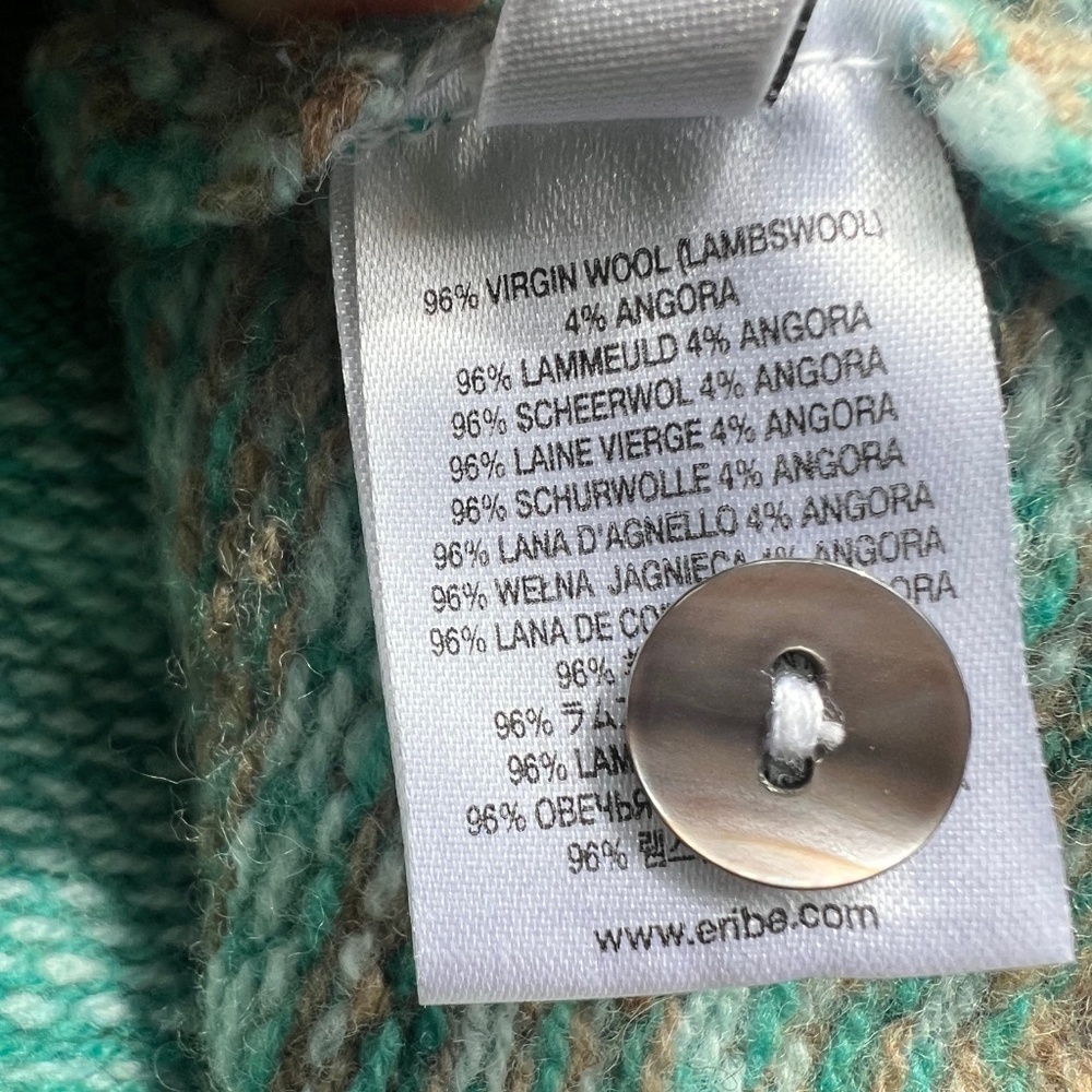 Eribe Scotland Knit Alpine Cardigan, Fair Isle, Size Large, Soft Wool/Angora - Picture 12 of 13